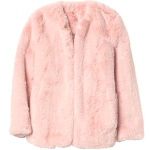 NWOT GAP PINK BLUSH Faux Fur Coat, XS